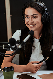 portait of attractive young female radio host look 2022 09 26 21 01 39 utc